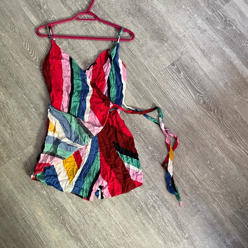 Zara Multicolor Striped Romper/Coverup